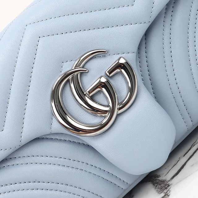 GG original lambskin marmont medium shoulder bag 837267 light blue