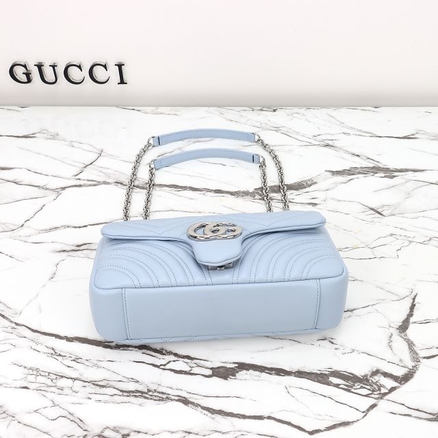 GG original lambskin marmont medium shoulder bag 837267 light blue