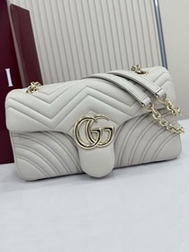 GG original lambskin marmont medium shoulder bag 837267 light grey