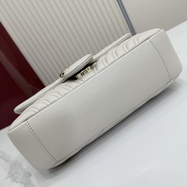 GG original lambskin marmont medium shoulder bag 837267 light grey