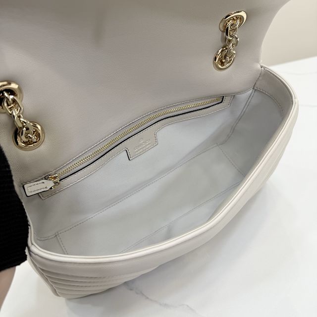GG original lambskin marmont medium shoulder bag 837267 light grey