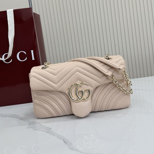 GG original lambskin marmont medium shoulder bag 837267 light pink