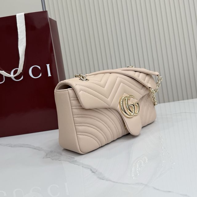 GG original lambskin marmont medium shoulder bag 837267 light pink