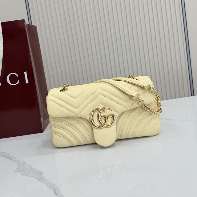 GG original lambskin marmont medium shoulder bag 837267 light yellow