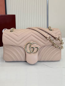 GG original lambskin marmont medium shoulder bag 837267 pink beige