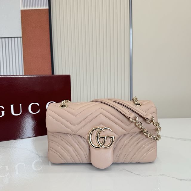 GG original lambskin marmont medium shoulder bag 837267 pink beige
