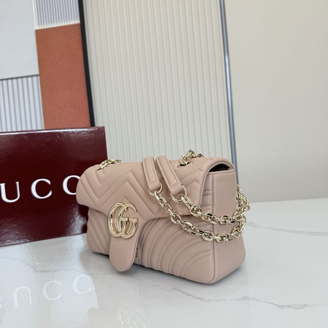 GG original lambskin marmont medium shoulder bag 837267 pink beige