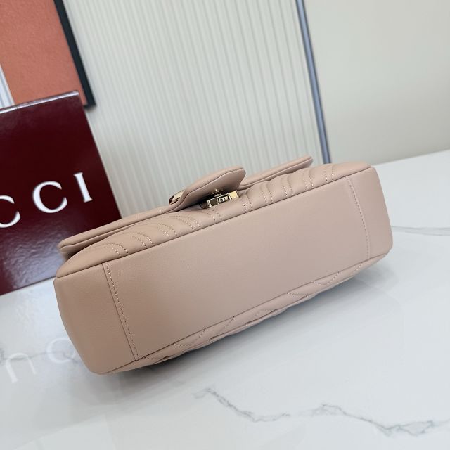 GG original lambskin marmont medium shoulder bag 837267 pink beige