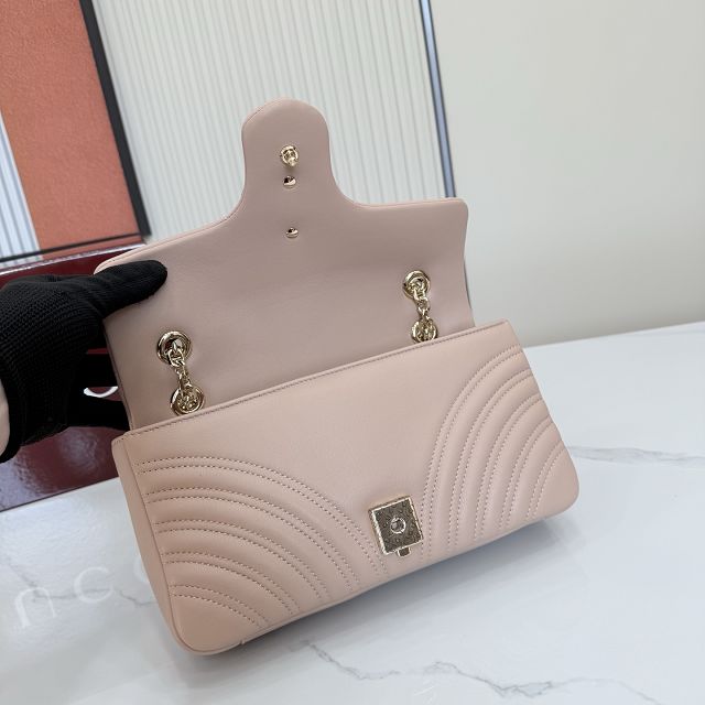 GG original lambskin marmont medium shoulder bag 837267 pink beige