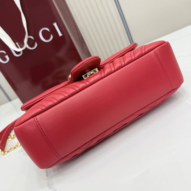 GG original lambskin marmont medium shoulder bag 837267 red
