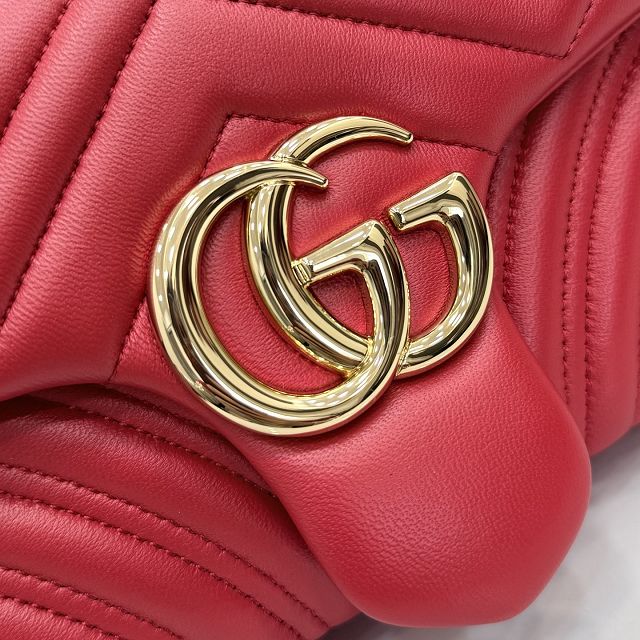 GG original lambskin marmont medium shoulder bag 837267 red