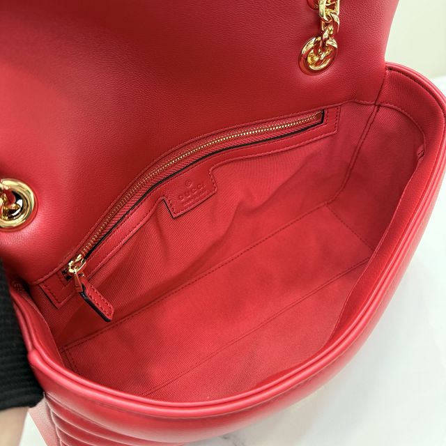 GG original lambskin marmont medium shoulder bag 837267 red
