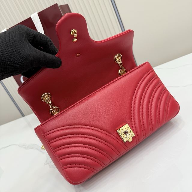 GG original lambskin marmont medium shoulder bag 837267 red