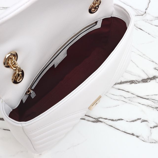 GG original lambskin marmont medium shoulder bag 837267 white