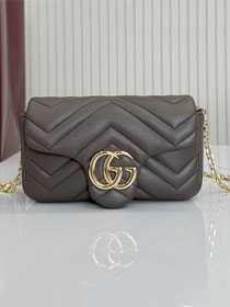 GG original lambskin marmont mini shoulder bag 841290 dark brown