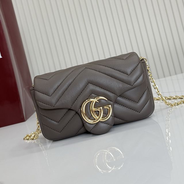 GG original lambskin marmont mini shoulder bag 841290 dark brown