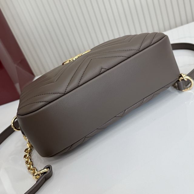 GG original lambskin marmont small camera bag 855273 dark brown