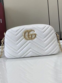 GG original lambskin marmont small camera bag 855273 white