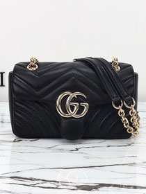 GG original lambskin marmont small shoulder bag 837280 black