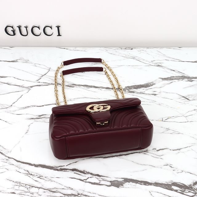 GG original lambskin marmont small shoulder bag 837280 bordeaux