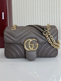GG original lambskin marmont small shoulder bag 837280 dark brown
