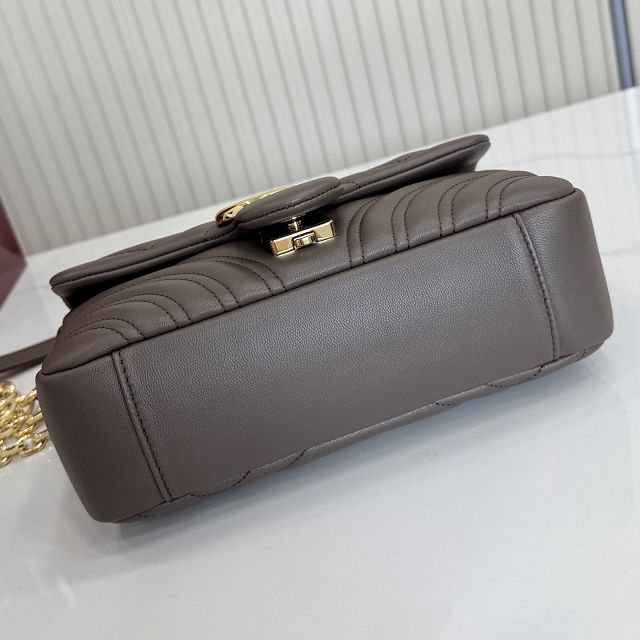 GG original lambskin marmont small shoulder bag 837280 dark brown