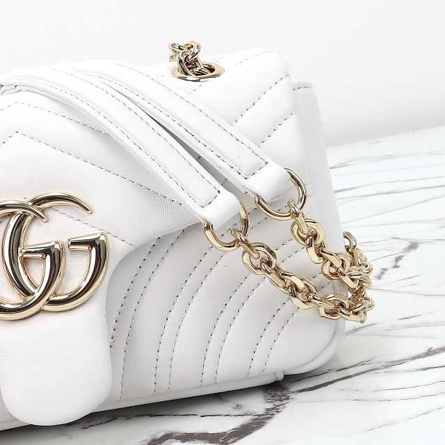 GG original lambskin marmont small shoulder bag 837280 white