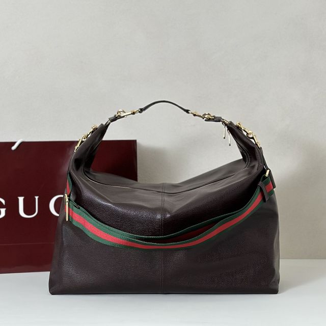 GG original calfskin brera large crossbody bag 864485 dark brown
