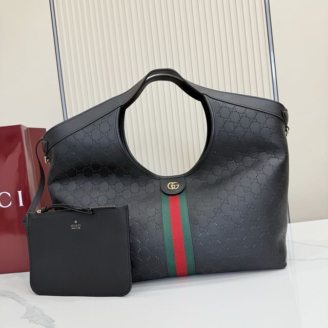 GG original calfskin giglio large tote bag 853971 black