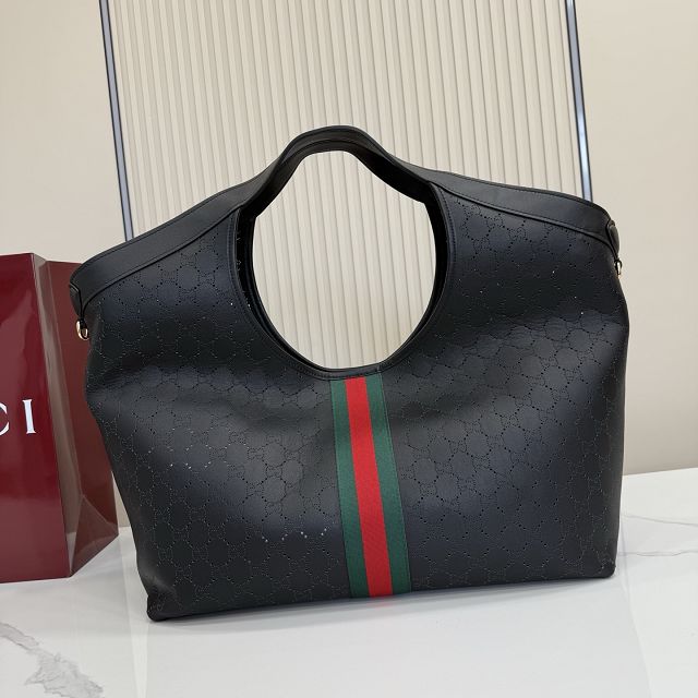 GG original calfskin giglio large tote bag 853971 black