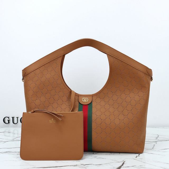 GG original calfskin giglio large tote bag 853971 brown