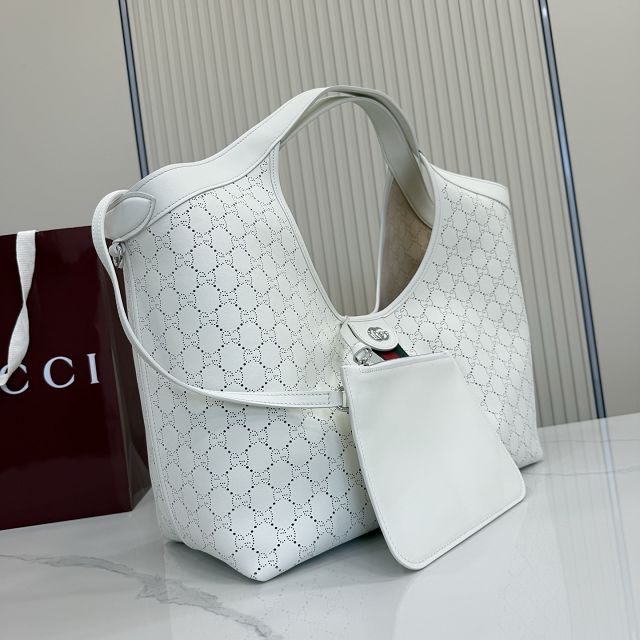 GG original calfskin giglio large tote bag 853971 white