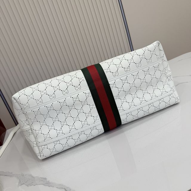 GG original calfskin giglio large tote bag 853971 white