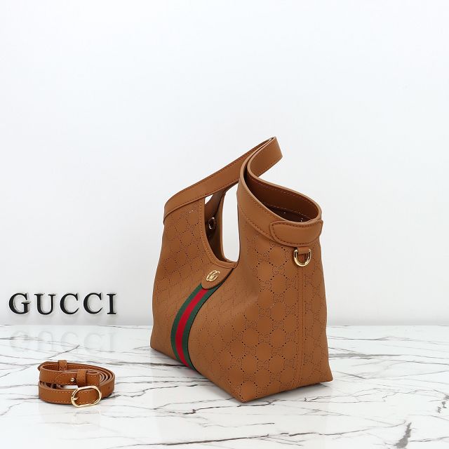 GG original calfskin giglio small tote bag 860845 brown