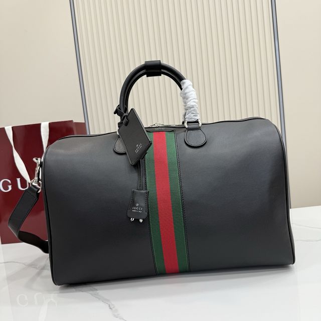 GG original calfskin web trademark medium duffle bag 866979 black