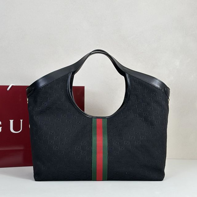 GG original canvas giglio large tote bag 853971 black