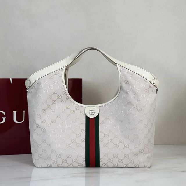 GG original canvas giglio large tote bag 853971 white