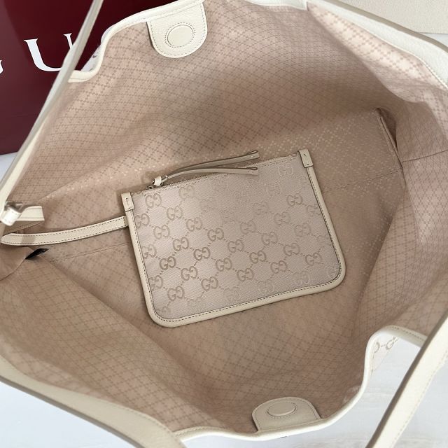 GG original canvas giglio large tote bag 853971 white