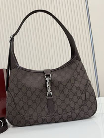 GG original canvas jackie 1961 medium shoulder bag 863136 dark brown