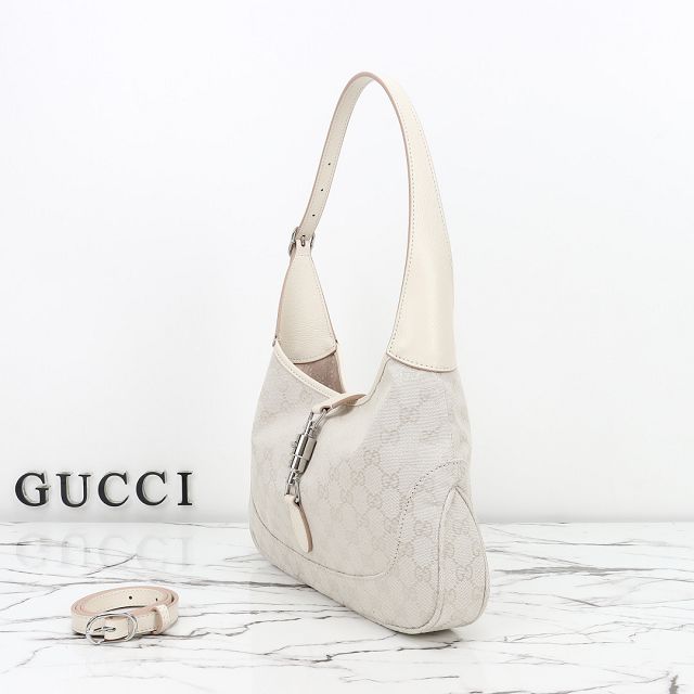GG original canvas jackie 1961 medium shoulder bag 863136 white