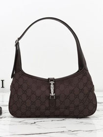 GG original canvas jackie 1961 slim medium shoulder bag 863137 dark brown
