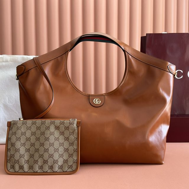 GG original soft calfskin giglio large tote bag 853971 brown