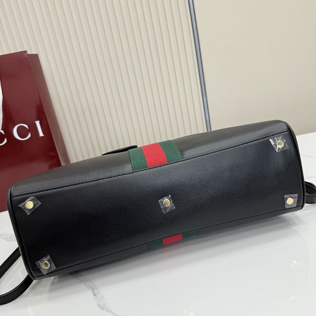 GG original calfskin borsetto large boston bag 866734 black