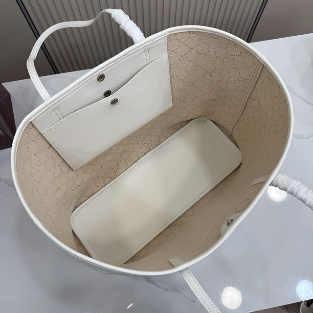 GG original calfskin tribeca large tote bag 874745 white