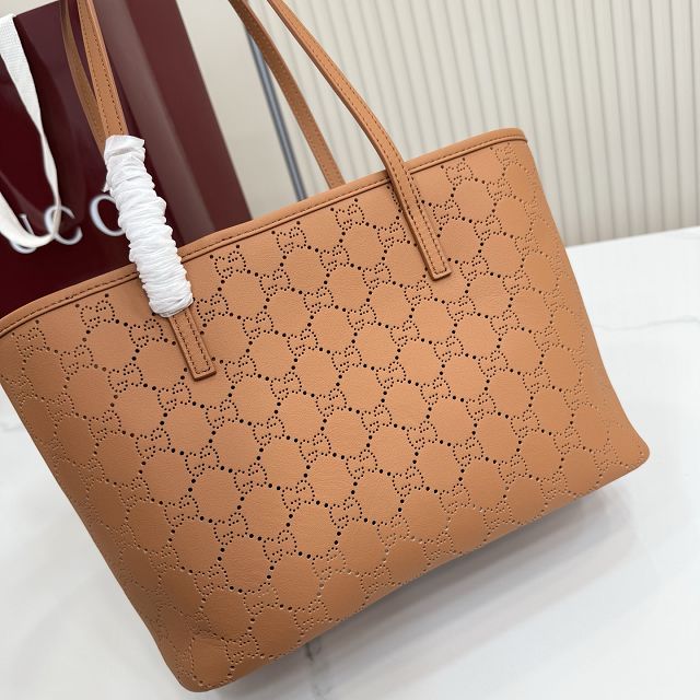 GG original calfskin tribeca small tote bag 875236 brown