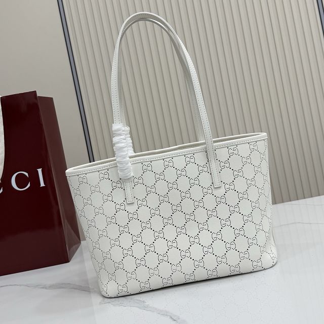 GG original calfskin tribeca small tote bag 875236 white