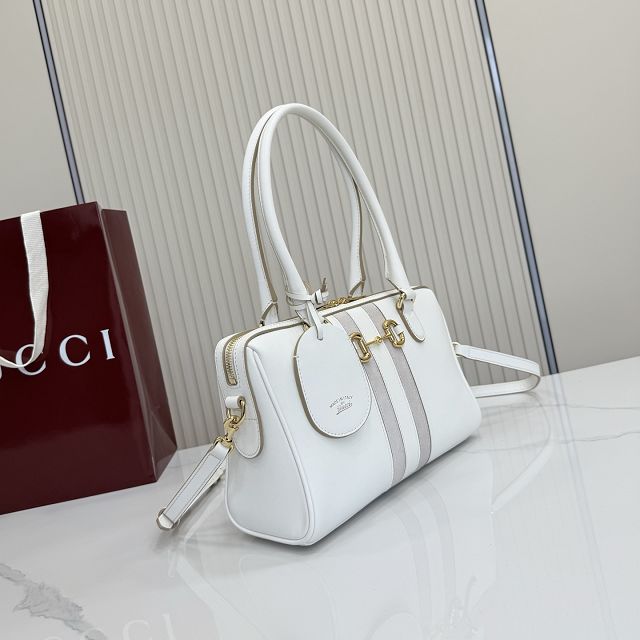 GG original calfskin borsetto medium boston bag 866732 white