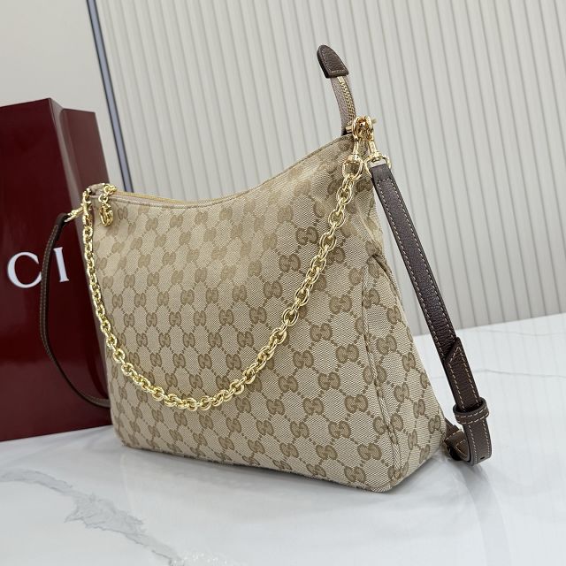 GG original canvas lady lunetta chain medium shoulder bag A006OA sand