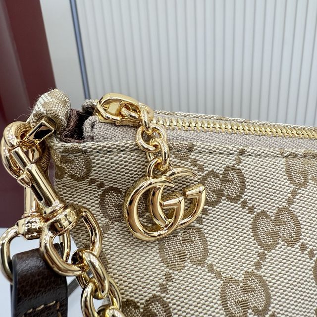 GG original canvas lady lunetta chain medium shoulder bag A006OA sand