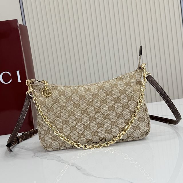GG original canvas lady lunetta chain small shoulder bag A0034B sand